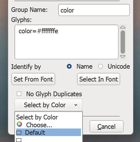 Creating a group based on color